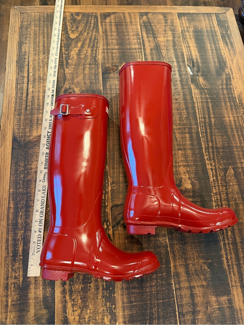 Hunter Gloss Red Tall Rain Boots - Picture 5 of 10